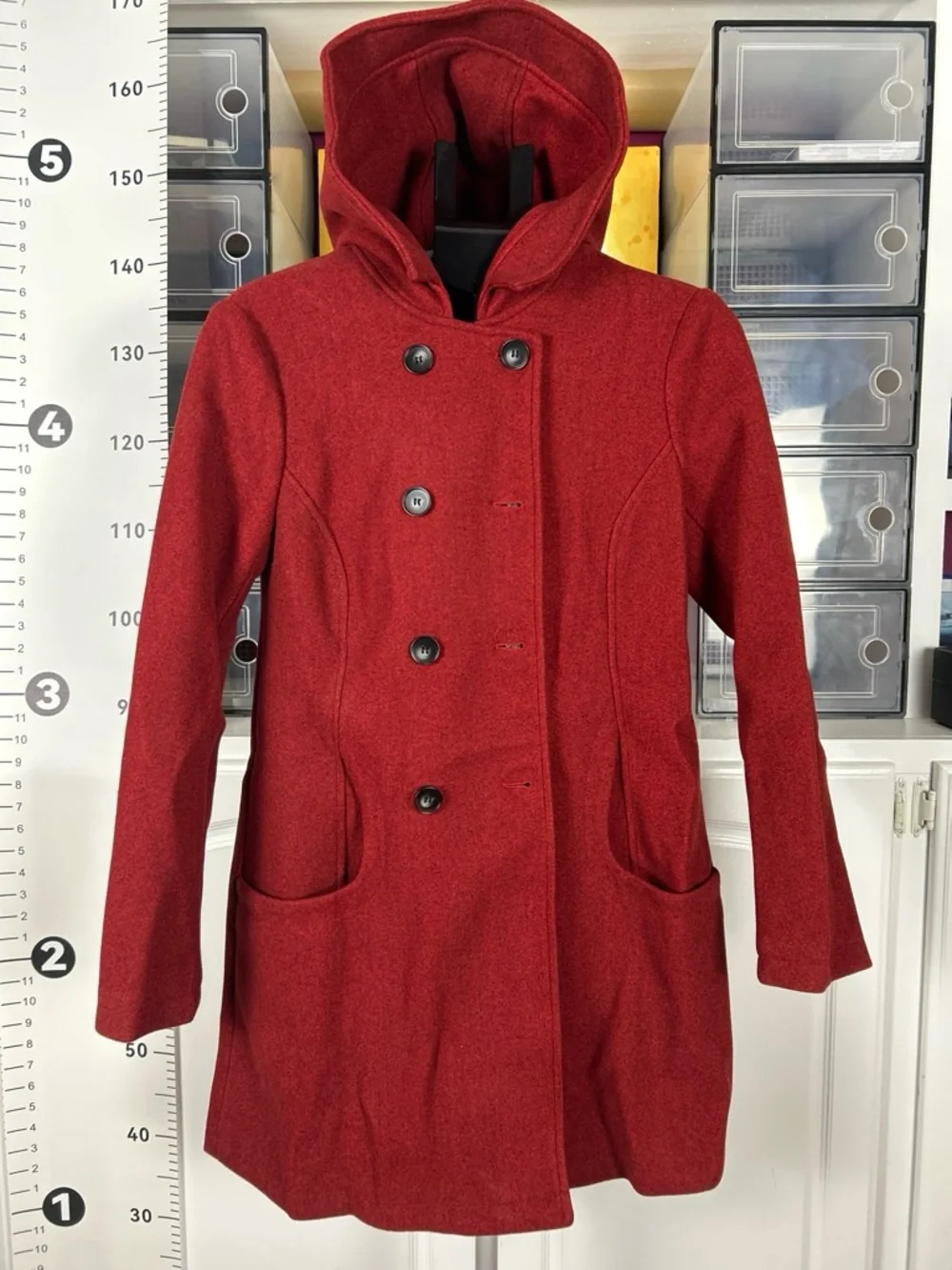 Double Breasted Hooded Pea Coat
